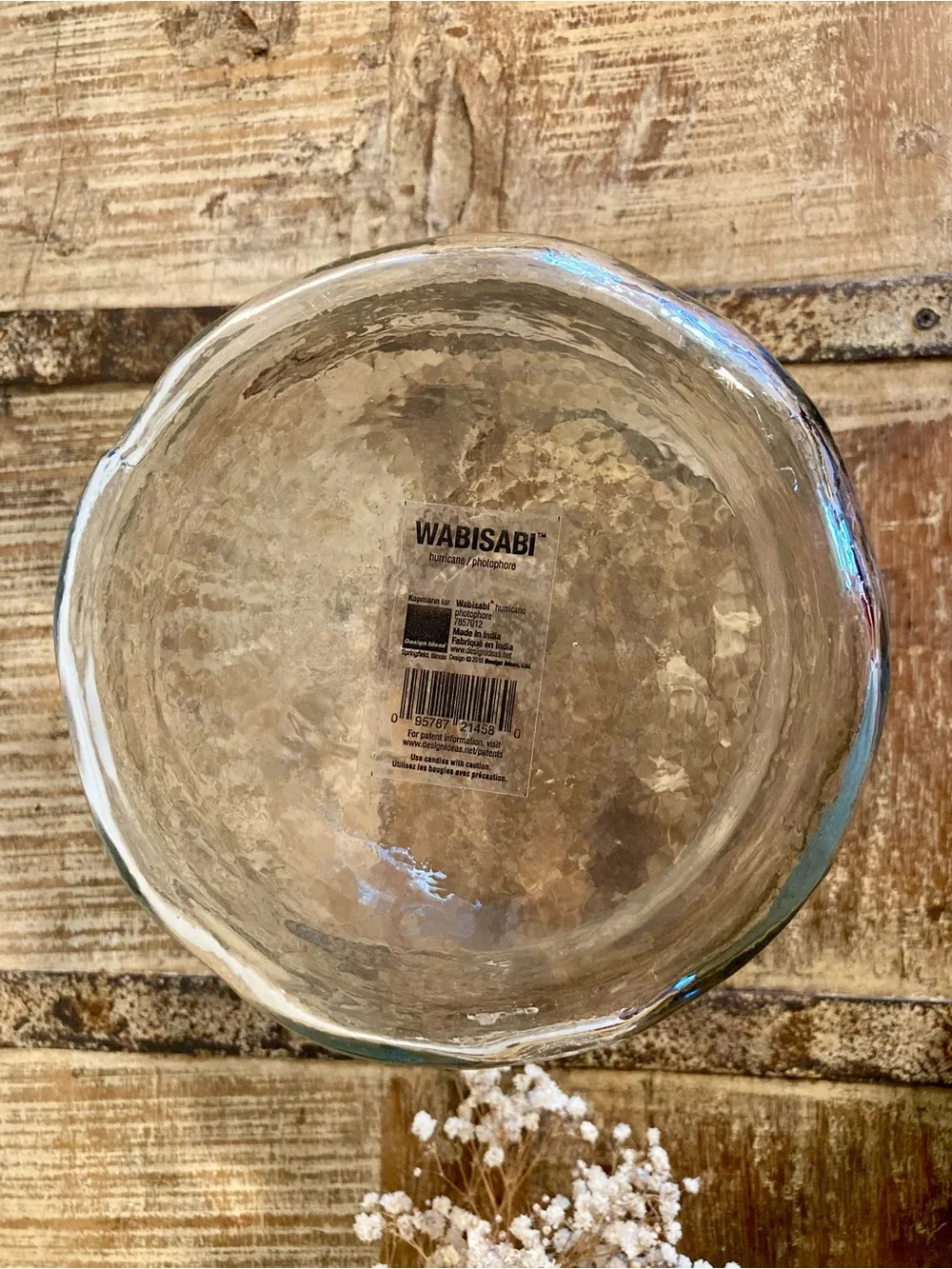 Wabisabi Clear Glass Hurricane Candle Holder or Vase New